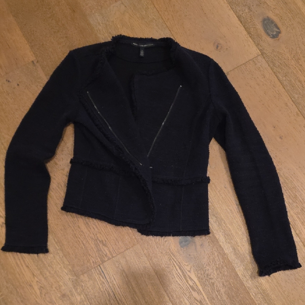 White House Black Market Navy Textured Jacket
